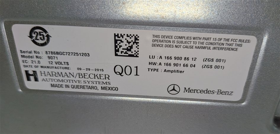 Thumbnail 5: 14-19 MERCEDES E GL ML SL CLS SLS (W212 W166 X166 W218) HARMAN KARDON AMPLIFIER