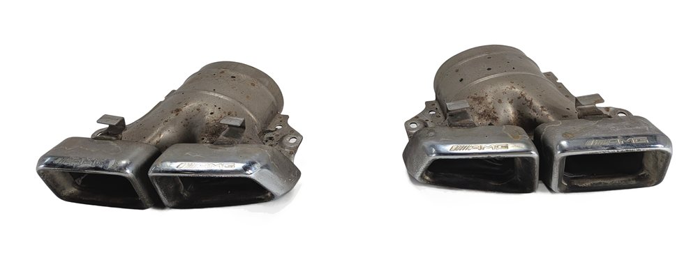 Thumbnail 2: 2013-2019 MERCEDES GL63 GLS63 AMG (X166) CHROME EXHAUST TIP FINISHER SET/2
