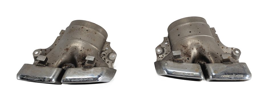 Thumbnail 3: 2013-2019 MERCEDES GL63 GLS63 AMG (X166) CHROME EXHAUST TIP FINISHER SET/2