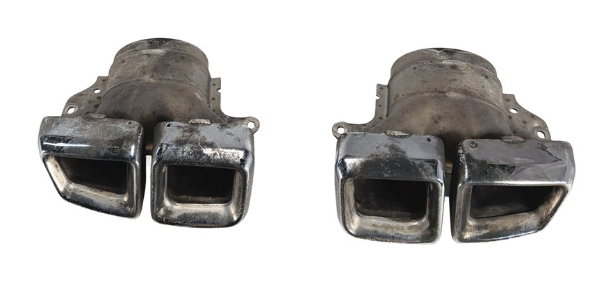 Thumbnail 4: 2013-2019 MERCEDES GL63 GLS63 AMG (X166) CHROME EXHAUST TIP FINISHER SET/2