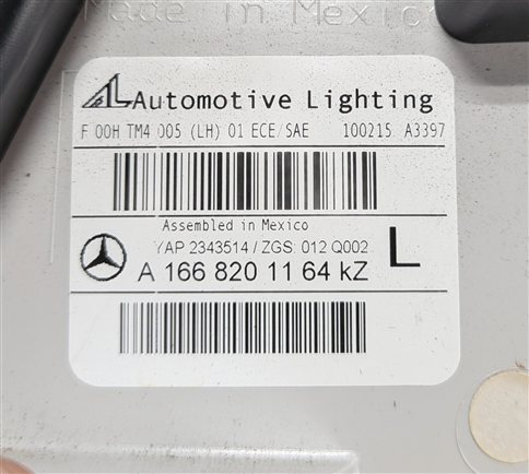 Thumbnail 7: 13-16 MERCEDES GL350 GL450 GL550 (X166) LEFT DRIVER INNER TAILLIGHT LIGHT LAMP