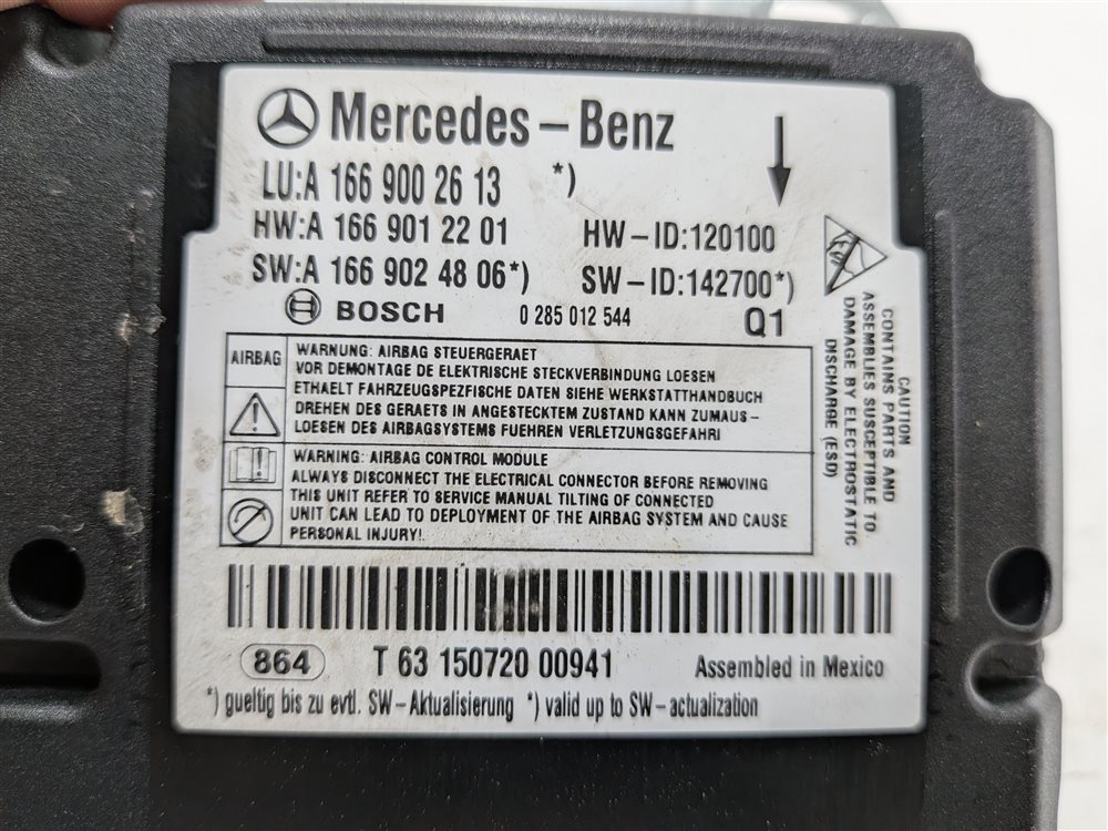 Thumbnail 7: 16-17 MERCEDES GL GLE GLS CLASS X166 SAFETY RESTRAINT BAGG CONTROL MODULE