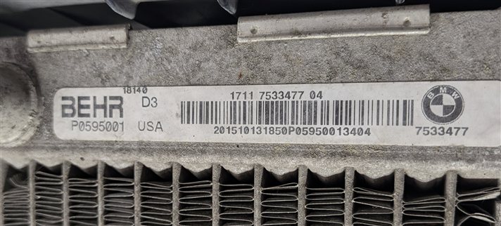 Thumbnail 10: 2015-2019 BMW X5 X6 (F15 F16) LEFT AUXILIARY RADIATOR w/ AIR DUCT