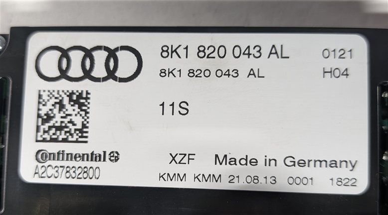 Thumbnail 5: 2013-2017 AUDI Q5 SQ5 S5 RS5 (B8 8R 8T) AC HEATER CLIMATE CONTROL PANEL UNIT