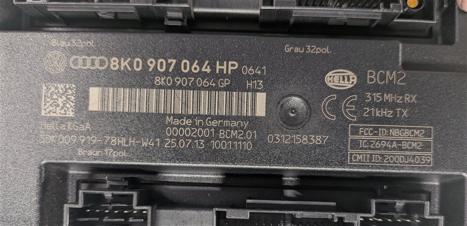 Thumbnail 18: 2014-2017 AUDI S5 (B8 8T) 3.0L (CTUB) ECM BCM CLUSTER GATEWAY ELV KESSY KEY SET