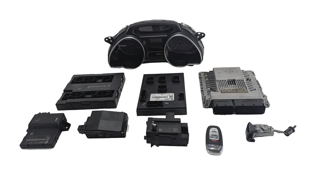Thumbnail 3: 2014-2017 AUDI S5 (B8 8T) 3.0L (CTUB) ECM BCM CLUSTER GATEWAY ELV KESSY KEY SET