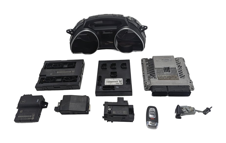 Thumbnail 4: 2014-2017 AUDI S5 (B8 8T) 3.0L (CTUB) ECM BCM CLUSTER GATEWAY ELV KESSY KEY SET