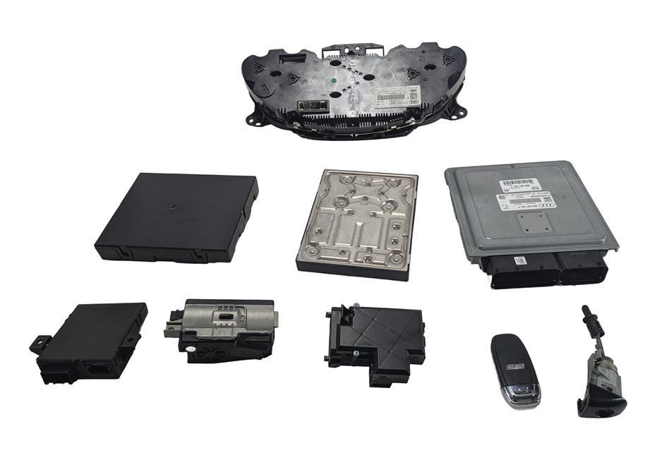 Thumbnail 5: 2014-2017 AUDI S5 (B8 8T) 3.0L (CTUB) ECM BCM CLUSTER GATEWAY ELV KESSY KEY SET