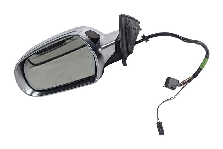 08-14 AUDI A5 S5 (B8 8T) LEFT HEAT MEM AUTODIM BLIND SPOT MIRROR (ALUMINUM)