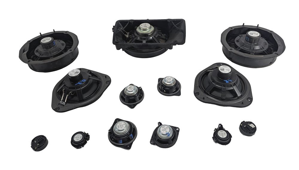 Thumbnail 4: 2014 AUDI S5 (B8 8T) BANG & OLUFSEN B&O AUDIO DOOR DASH SUBWOOFER SPEAKER SET