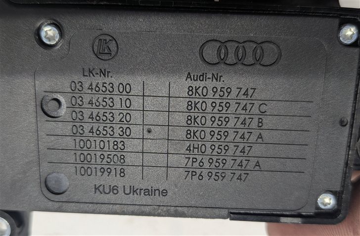 Thumbnail 6: 2014 AUDI S5 (B8 8T) FRONT LEFT DRIVER SEAT ADJUST POSITION CONTROL SWITCH