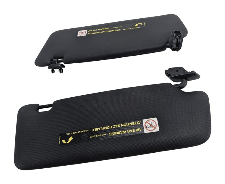 14-17 AUDI A5 S5 (B8 8T) SUN VISOR SET/2 w/ ILLUMINATED VANITY MIRROR (Black)