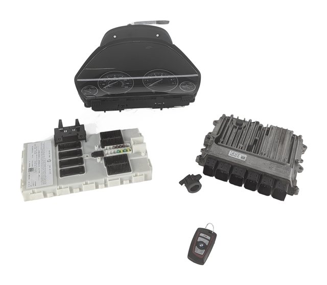 Thumbnail 3: 17-19 BMW 330i 430i (F30 F32) 2.0L (B46) DME ECM FEM CLUSTER IGNITION KEY SET