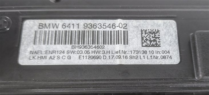 Thumbnail 7: 15-20 BMW 2 / 3 / 4 SERIES (F22 F30 F32) FRONT HEATER TEMPERATURE RADIO CONTROL