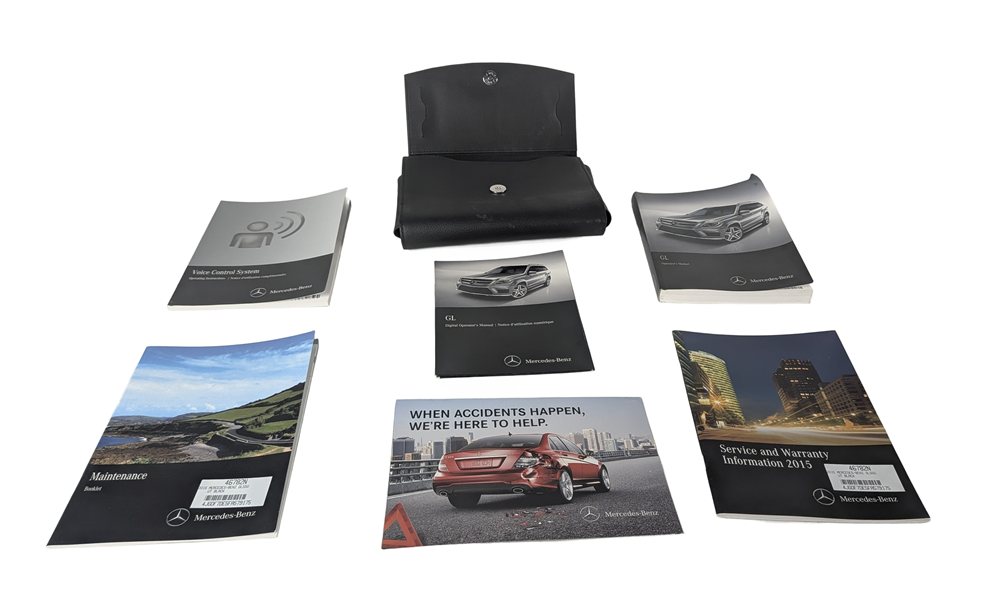 Thumbnail 2: 2015 MERCEDES GL550 (X166) 4.6L OWNER'S MANUAL BOOKLET GUIDE w/ LEATHER CASE SET