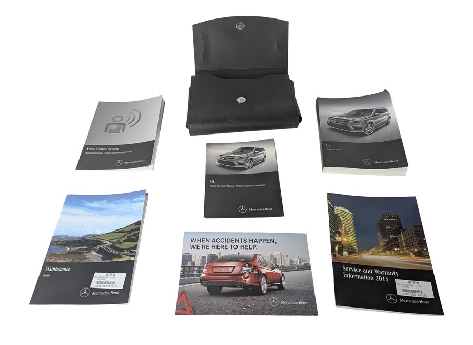 Thumbnail 3: 2015 MERCEDES GL550 (X166) 4.6L OWNER'S MANUAL BOOKLET GUIDE w/ LEATHER CASE SET