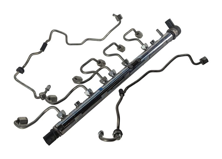 2014-2016 BMW 535D F10 3.0L N57 DIESEL COMMON FUEL RAIL w/LINES PRESSURE SENSOR