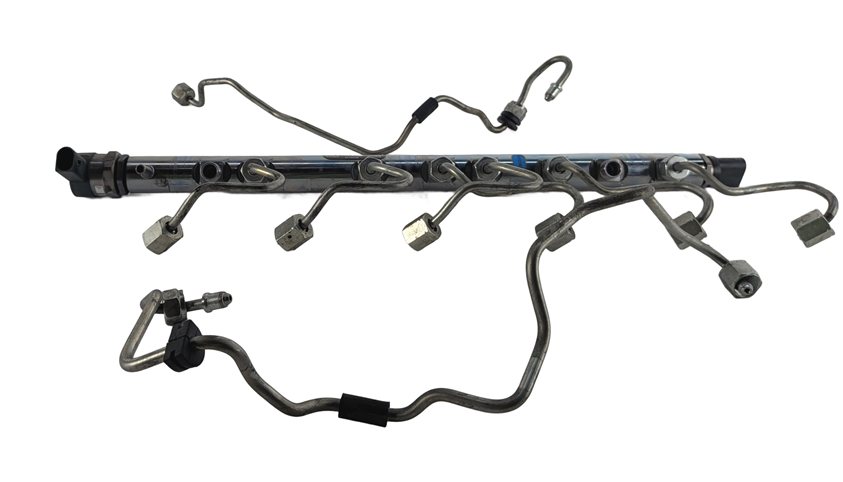 Thumbnail 6: 2014-2016 BMW 535D F10 3.0L N57 DIESEL COMMON FUEL RAIL w/LINES PRESSURE SENSOR