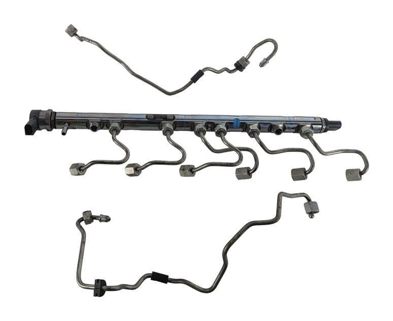 Thumbnail 7: 2014-2016 BMW 535D F10 3.0L N57 DIESEL COMMON FUEL RAIL w/LINES PRESSURE SENSOR