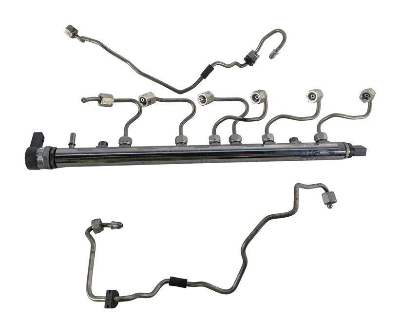 Thumbnail 8: 2014-2016 BMW 535D F10 3.0L N57 DIESEL COMMON FUEL RAIL w/LINES PRESSURE SENSOR