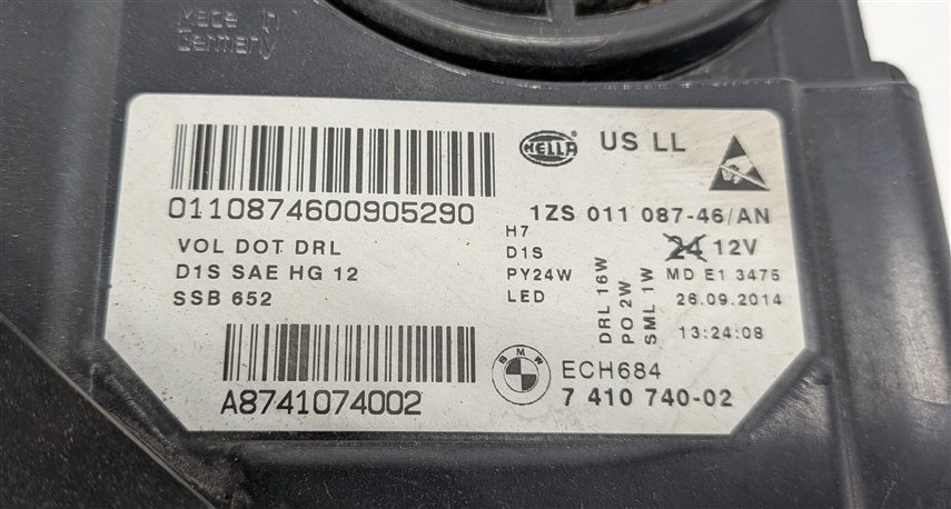 Thumbnail 9: 2014-2016 BMW 528i 535i 550i M5 (F10) RIGHT HID XENON ADAPTIVE HEADLIGHT LAMP