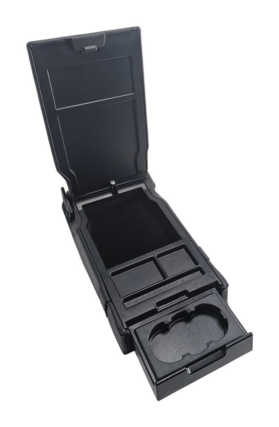 06-11 MERCEDES CLS CLASS W219 REAR CENTER SEAT ARMREST CONSOLE CUPHOLDER (Black)