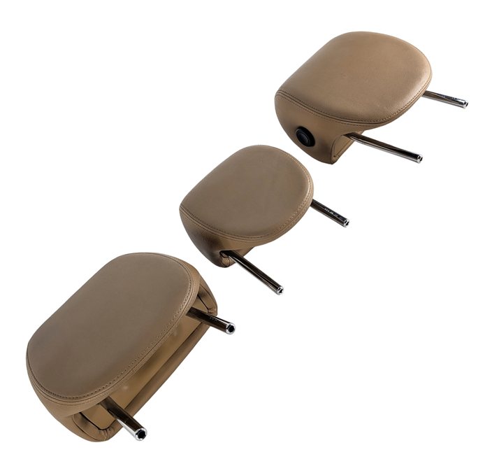 05-10 PORSCHE CAYENNE (955 957) REAR SEAT LEFT CENTER RIGHT HEADREST SET (Beige)