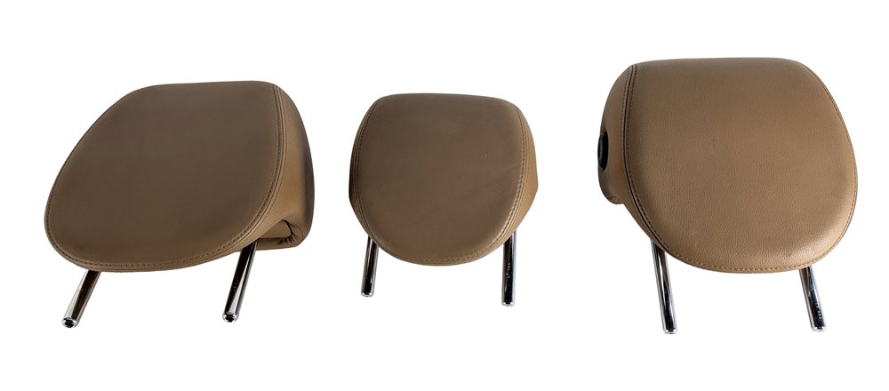 Thumbnail 3: 05-10 PORSCHE CAYENNE (955 957) REAR SEAT LEFT CENTER RIGHT HEADREST SET (Beige)