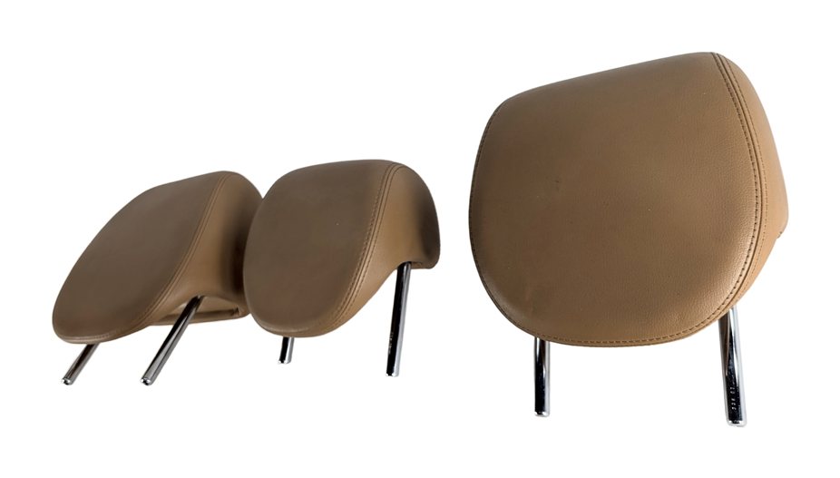 Thumbnail 4: 05-10 PORSCHE CAYENNE (955 957) REAR SEAT LEFT CENTER RIGHT HEADREST SET (Beige)