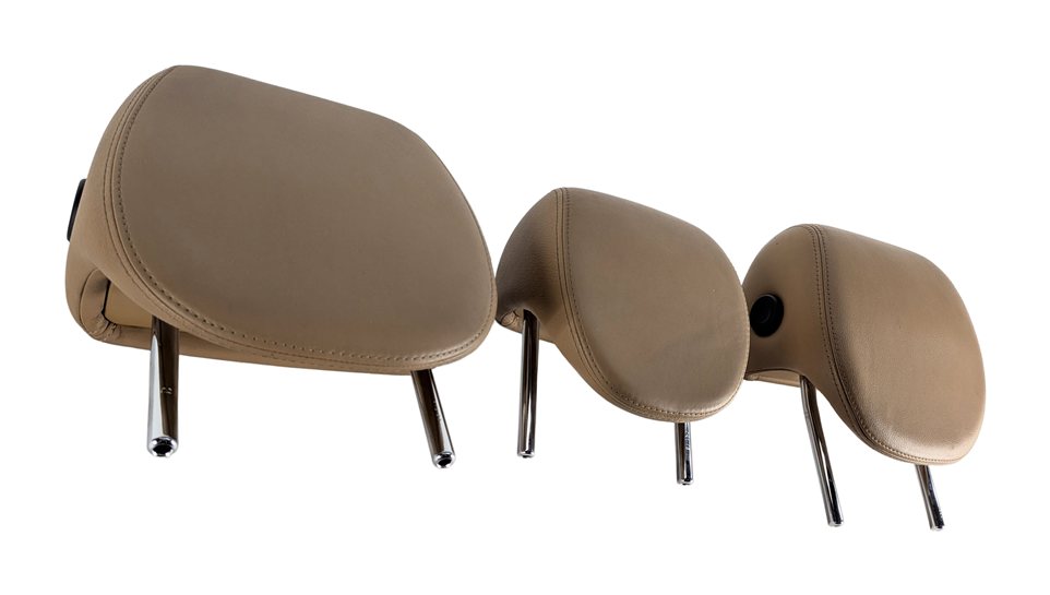 Thumbnail 5: 05-10 PORSCHE CAYENNE (955 957) REAR SEAT LEFT CENTER RIGHT HEADREST SET (Beige)