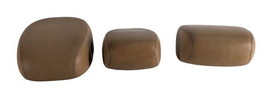 Thumbnail 6: 05-10 PORSCHE CAYENNE (955 957) REAR SEAT LEFT CENTER RIGHT HEADREST SET (Beige)