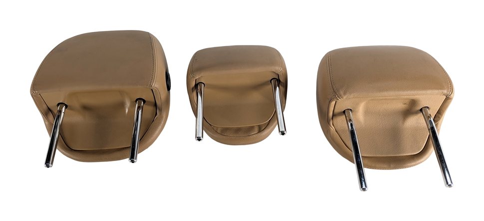 Thumbnail 7: 05-10 PORSCHE CAYENNE (955 957) REAR SEAT LEFT CENTER RIGHT HEADREST SET (Beige)