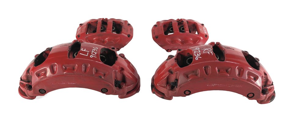 Thumbnail 2: 04-10 PORSCHE CAYENNE 955 957 4.5L 4.8L TURBO BRAKE CALIPER SET/4 (BREMBO) (RED)