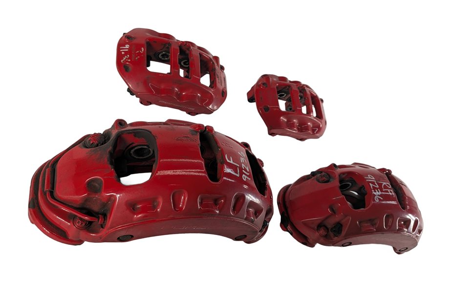 Thumbnail 5: 04-10 PORSCHE CAYENNE 955 957 4.5L 4.8L TURBO BRAKE CALIPER SET/4 (BREMBO) (RED)