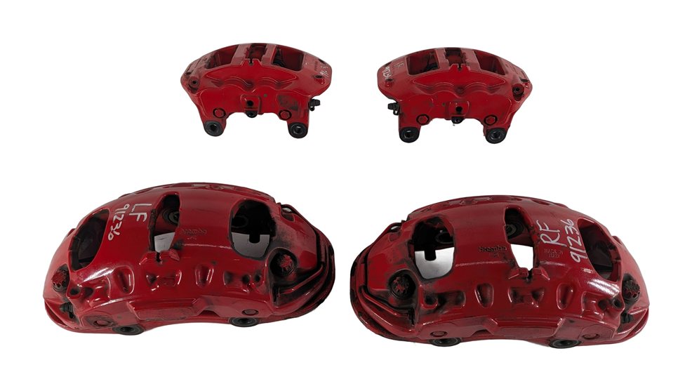 Thumbnail 6: 04-10 PORSCHE CAYENNE 955 957 4.5L 4.8L TURBO BRAKE CALIPER SET/4 (BREMBO) (RED)