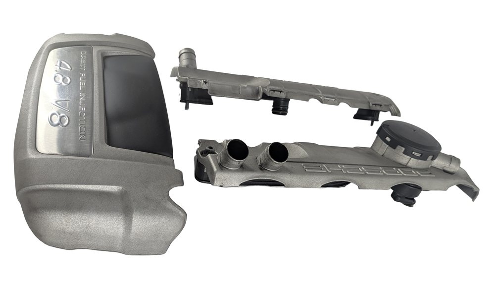 Thumbnail 4: 2008 PORSCHE CAYENNE 957 4.8L LEFT/RIGHT VALVE COVERS CENTER ENGINE COVER SET/3