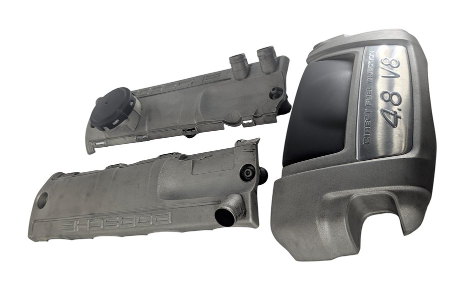Thumbnail 5: 2008 PORSCHE CAYENNE 957 4.8L LEFT/RIGHT VALVE COVERS CENTER ENGINE COVER SET/3