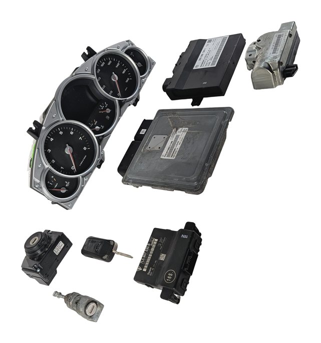 08 CAYENNE (957) 4.8L M48 TURBO V8 ENGINE ECM IMMOBILIZER KESSY MODULE KEY SET