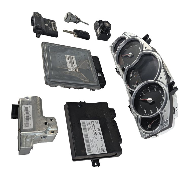 Thumbnail 6: 08 CAYENNE (957) 4.8L M48 TURBO V8 ENGINE ECM IMMOBILIZER KESSY MODULE KEY SET