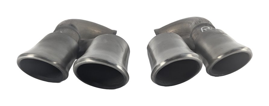 Thumbnail 2: 08-10 PORSCHE CAYENNE 957 REAR MUFFLER EXHAUST PIPE TIP TRIM LEFT/RIGHT SET/2