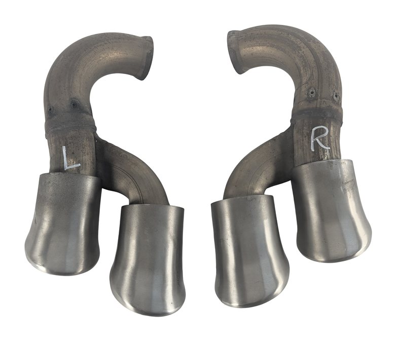Thumbnail 3: 08-10 PORSCHE CAYENNE 957 REAR MUFFLER EXHAUST PIPE TIP TRIM LEFT/RIGHT SET/2