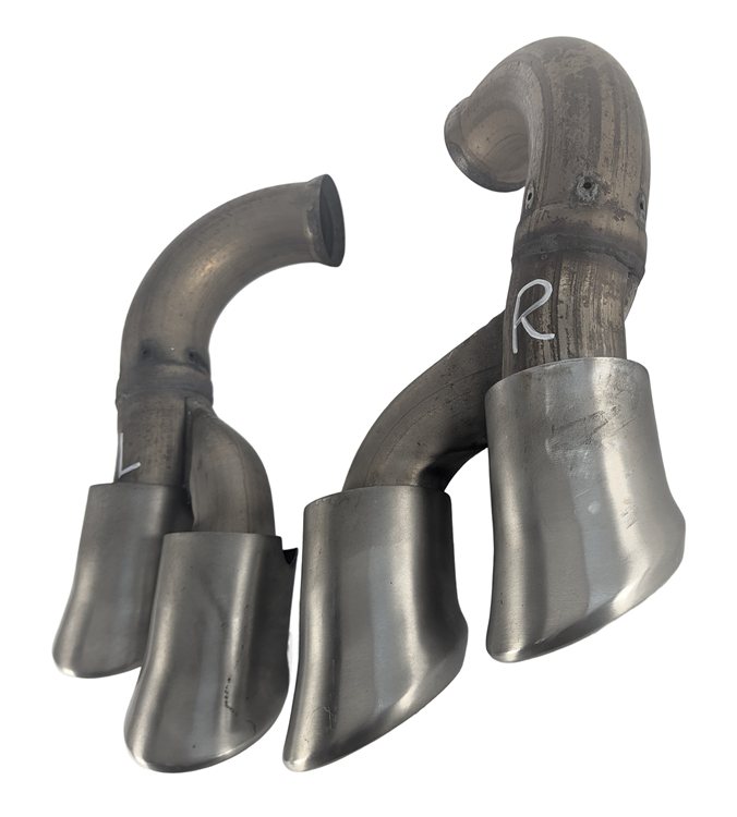 Thumbnail 4: 08-10 PORSCHE CAYENNE 957 REAR MUFFLER EXHAUST PIPE TIP TRIM LEFT/RIGHT SET/2