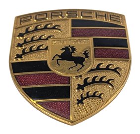 Thumbnail 2: 2008 PORSCHE CAYENNE (957) FRONT HOOD LID LOGO CREST EMBLEM BADGE NAME PLATE