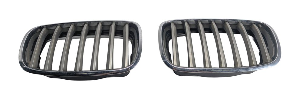 Thumbnail 2: 07-14 BMW X5 X6 (E70 E71) FRONT LEFT & RIGHT HOOD GRILLE SET/2 (TITANIUM)