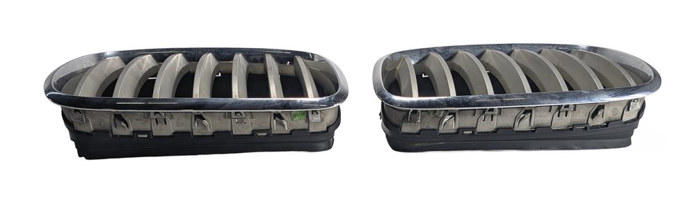 Thumbnail 6: 07-14 BMW X5 X6 (E70 E71) FRONT LEFT & RIGHT HOOD GRILLE SET/2 (TITANIUM)