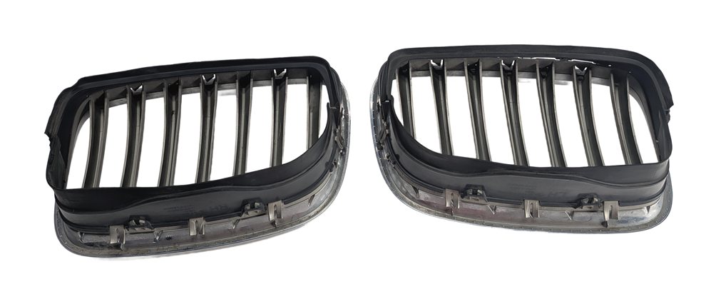 Thumbnail 7: 07-14 BMW X5 X6 (E70 E71) FRONT LEFT & RIGHT HOOD GRILLE SET/2 (TITANIUM)
