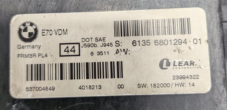 Thumbnail 10: 07-14 BMW X5 X5M X6 X6M (E70 E71) FRM3 FRM III AHL BCM BODY LIGHT CONTROL MODULE