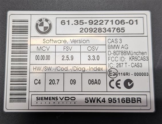Thumbnail 9: 2007-2016 BMW 328i 335i 535i X5 X6 Z4 M6 (E90 E70 E71 E89) CAS 3 CONTROL MODULE