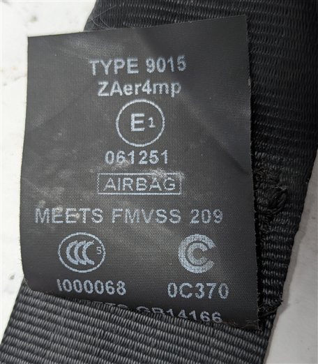 Thumbnail 7: 12-18 RANGE ROVER EVOQUE (L538) RIGHT FRONT PASSENGER SEATBELT RETRACTOR (Black)