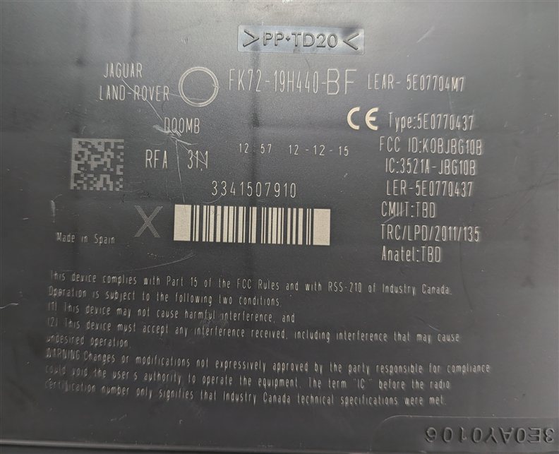 Thumbnail 24: 2016 ROVER EVOQUE (L538) 2.0L ENGINE MPH ECM BCM CLUSTER GATEWAY MODULE KEY SET